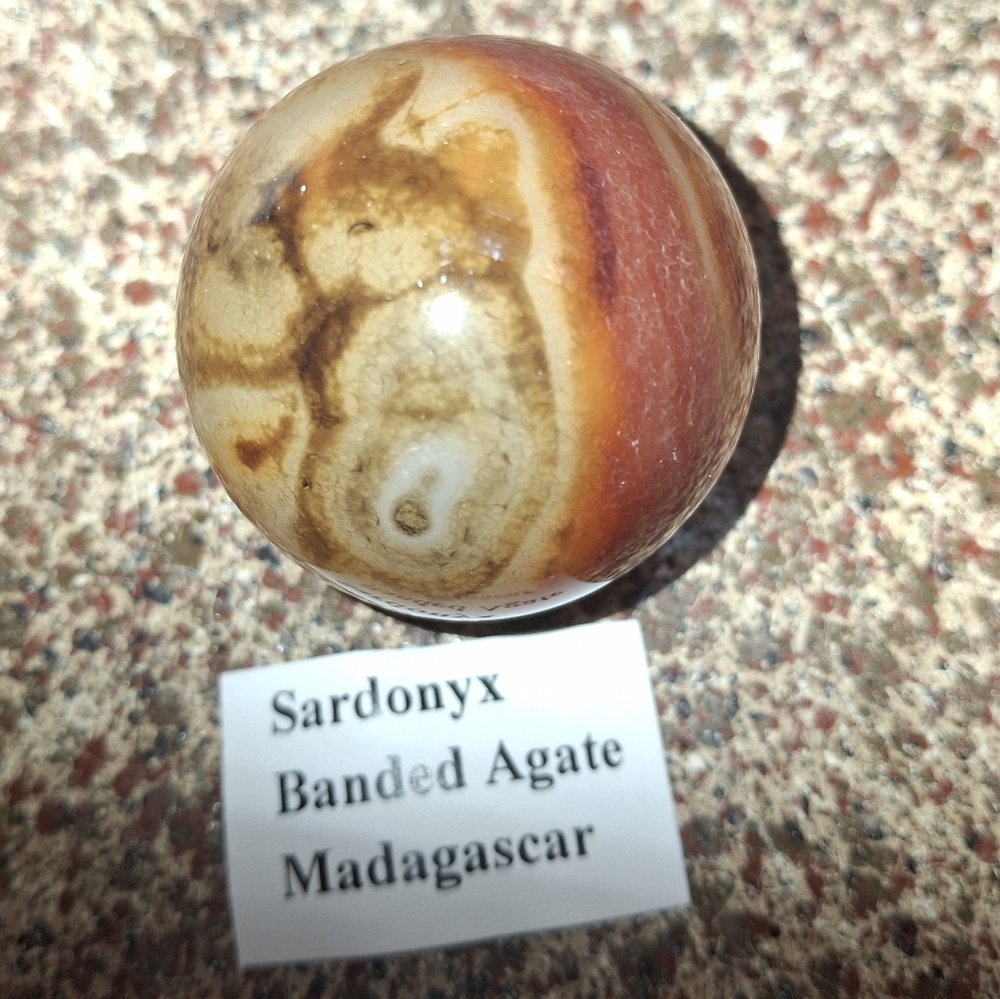 Red SARDONYX banded Agate Sphere 44 mm